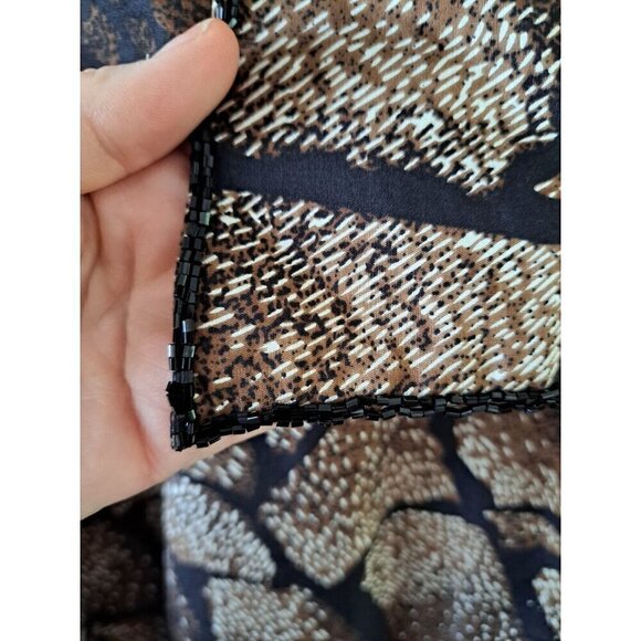 Russell Kemp Animal Print Silk Beaded Blazer Jacket 3XL Lagenlook Career Office - Picture 4 of 12